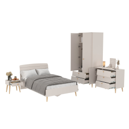 Кровать 1200 Афина с комодом и двухдверным шкафом Афина