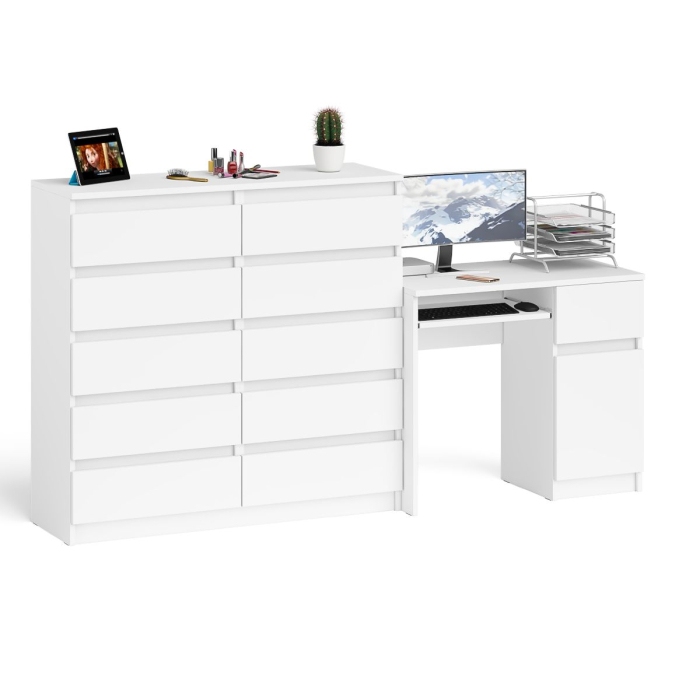 Компьютерные столы, Комод большой МК1200 10-ть ящиков Мори и стол компьютерный МС-1 правый