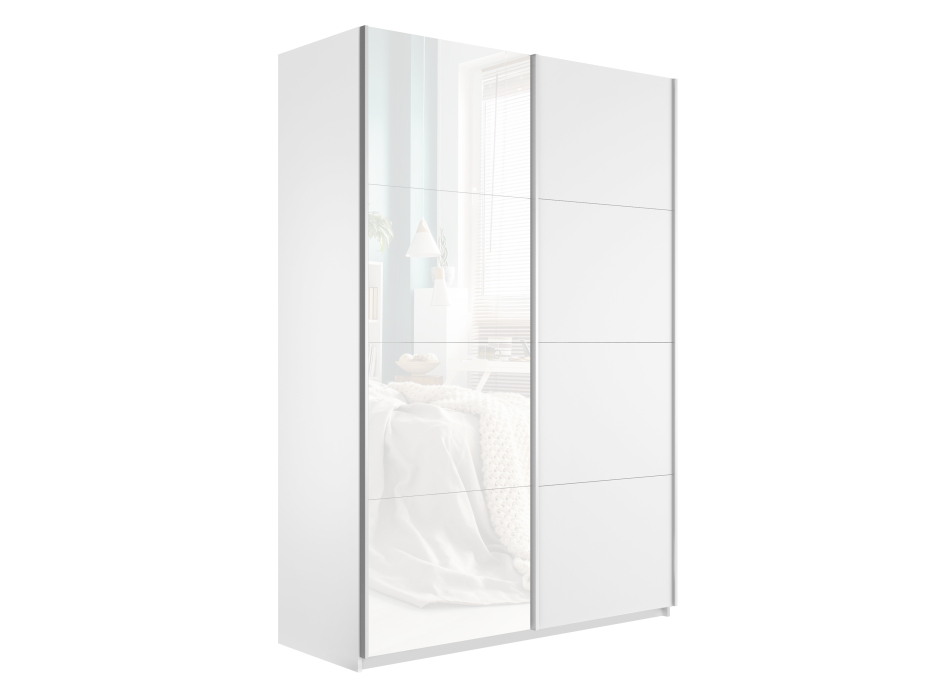 Шкафы-купе 2-х дверные, Шкаф-купе Прайм 2х дверный ДСП/Белый Глянец 120х57х230