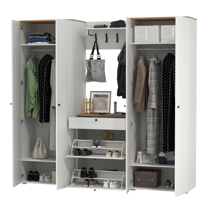 Прихожие, Два шкафа для одежды в прихожую с обувницей и вешалкой для одежды Остин