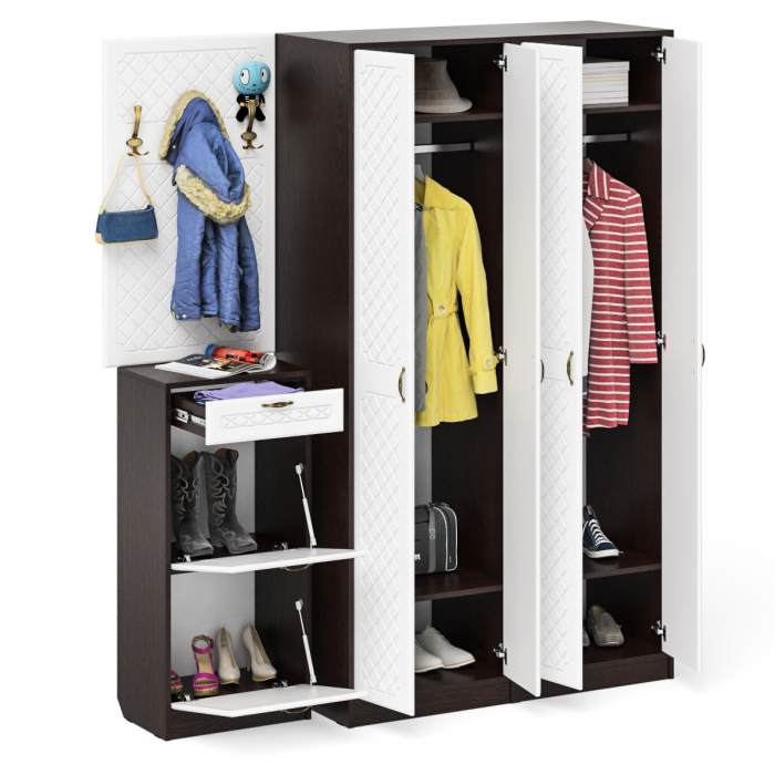 Прихожие, П-6 прихожая компоновка № 15 МДФ фрезеровка ромб