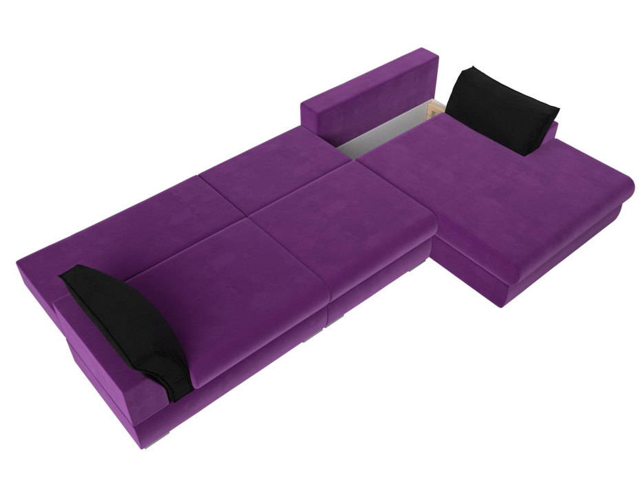 Диваны угловые в гостиную, Угловой диван Пекин Long угол правый, НПБ, микровельвет