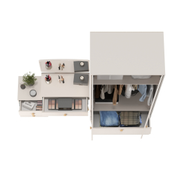 Трюмо с зеркалом Афина и платяной шкаф-комод 2-х дверный