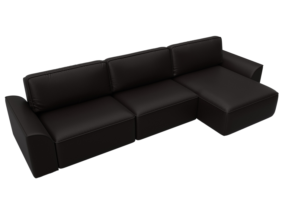 Диваны угловые в гостиную, Диван угловой Лига-048 НПБ лонг, экокожа GRIFON