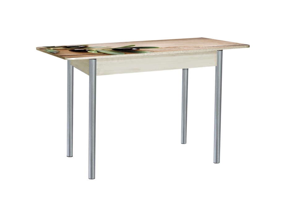 Обеденные столы, Нью йорк стол обеденный раздвижной фотопечать опора серебристый металлик