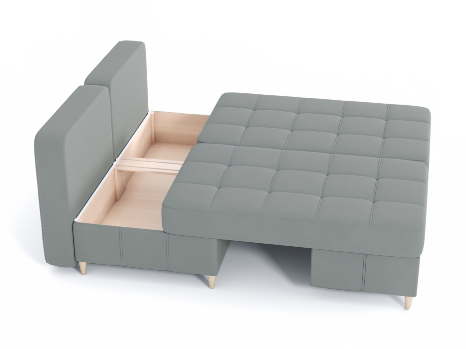 Диваны угловые в гостиную, Диван-кровать угловой Оливер Люкс 2 еврокнижка-трансформер, велюр