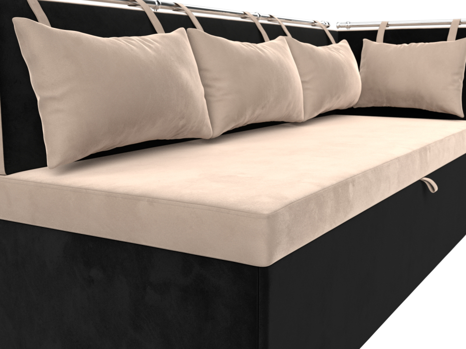 Диваны угловые кухонные, Кухонный диван Метро с углом справа, велюр