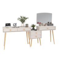 С зеркалом, Туалетный стол с зеркалом Афина и стол на ножках