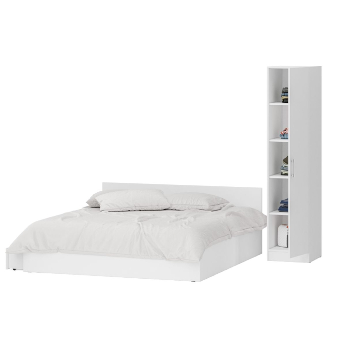 Спальные гарнитуры, Двуспальная Кровать с ящиками 1800 с пеналом Стандарт