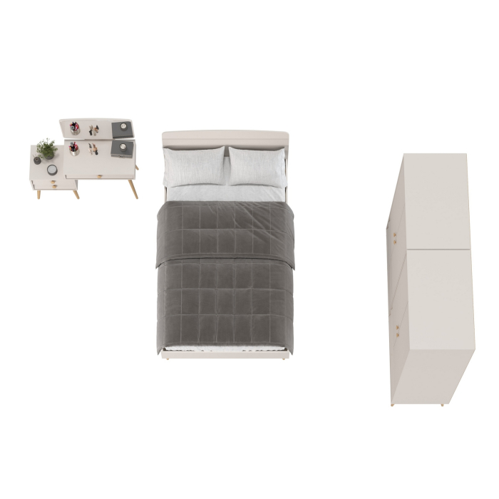 Спальные гарнитуры, Два двухдверных шкафа Афина с туалетным столиком и кроватью 1200