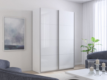 Шкаф-купе Прайм 2х дверный Белый глянец 160х57х230