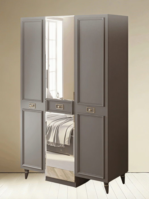 Шкафы распашные, Шкаф в спальню 3х дверный (золото)