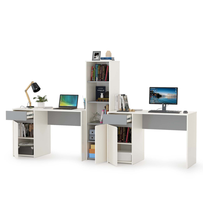 Компьютерные столы, Два письменных стола и открытый стеллаж Торонто № 15