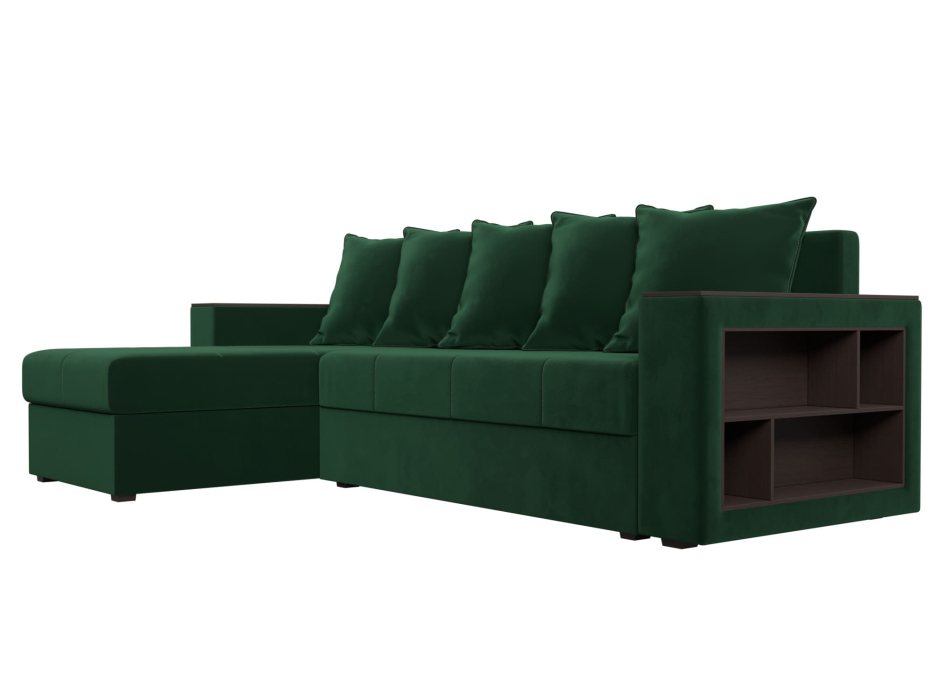 Диваны угловые в гостиную, Диван угловой Дубай Лайт, велюр, левый угол