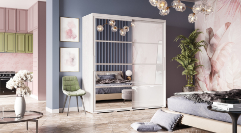 Шкаф-купе с зеркалом Крафт-6