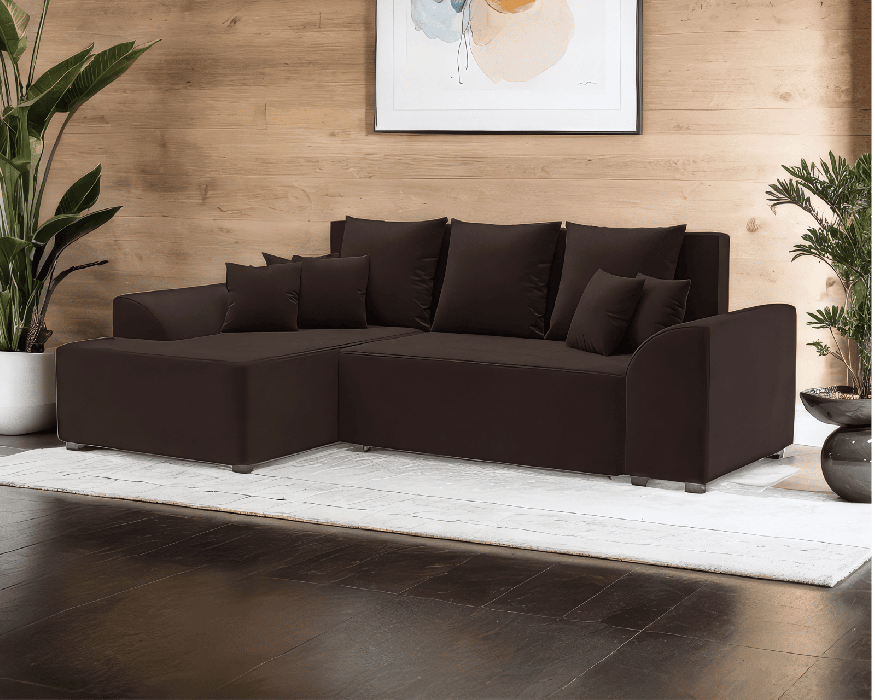 Диваны угловые в гостиную, Диван Каскад Левый угол (Велюр)