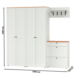 Два шкафа для одежды в прихожую с обувницей и вешалкой для одежды Остин