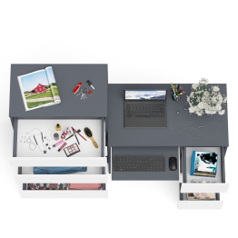 Высокий комод Мори на 700 5 ящиков и компьютерный стол Мори МС-6 тумба справа