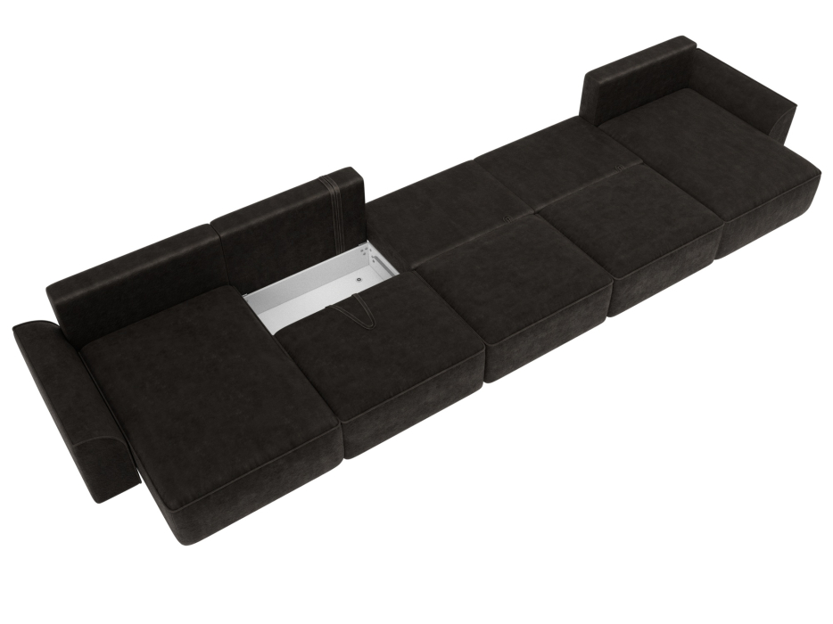 Диваны еврокнижки, Диван П-образный Лига-048 НПБ МегаЛонг, велюр BRUT