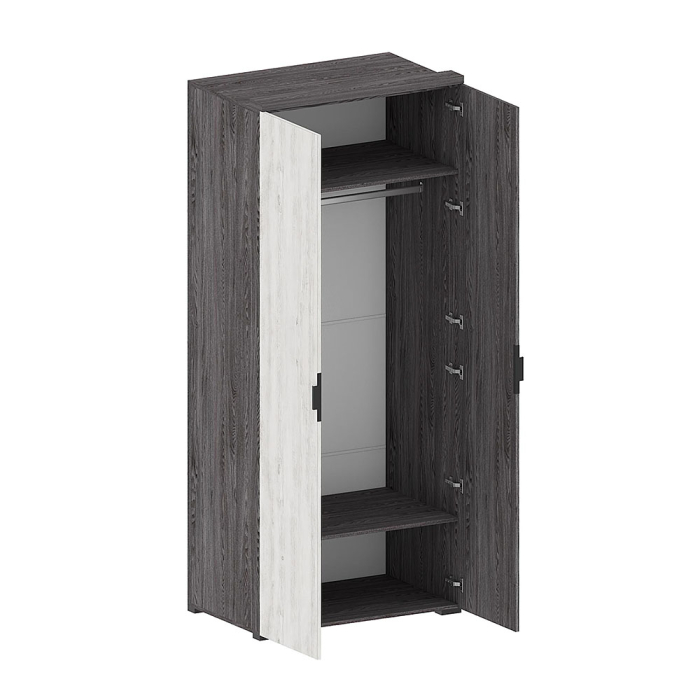 Для одежды, Шкаф Шаде ШК-2903, черный ясень, санторини белый