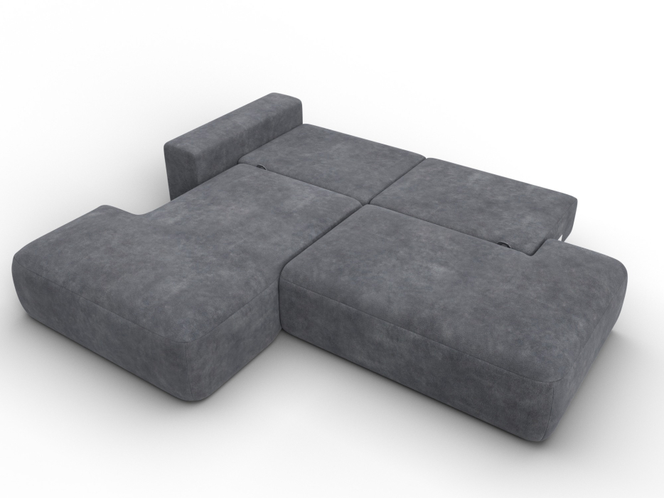 Диваны угловые в гостиную, Диван угловой Лига-036 НПБ Модерн левый угол, велюр BRUT