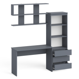 Стеллаж-комод Мори с письменным столом на 1200 и навесной полкой на 1200