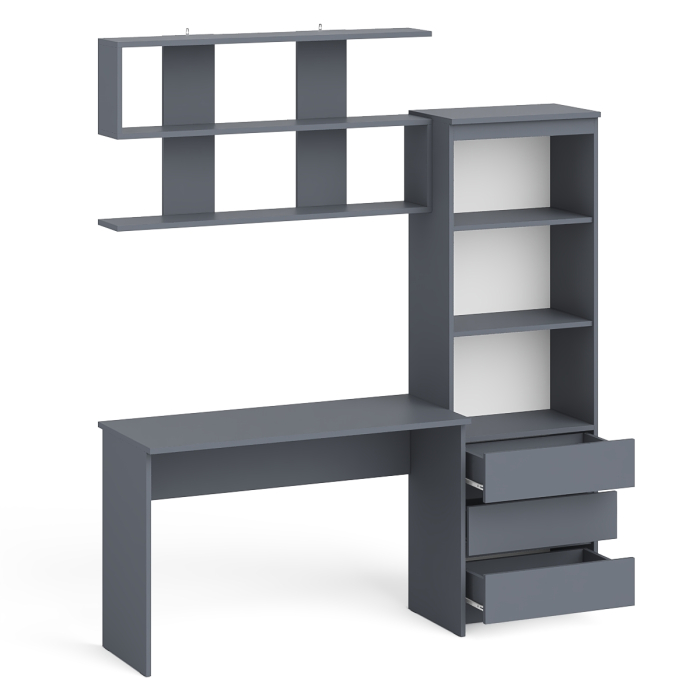 Прямые компьютерные столы, Стеллаж-комод Мори с письменным столом на 1200 и навесной полкой на 1200