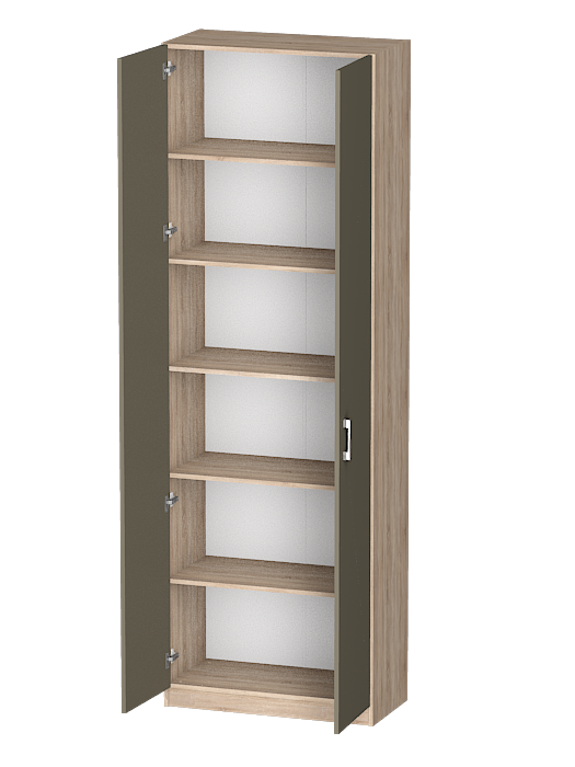 Шкафы двухстворчатые, Распашной шкаф Лайф с полками 80*40*240 Дуб сонома