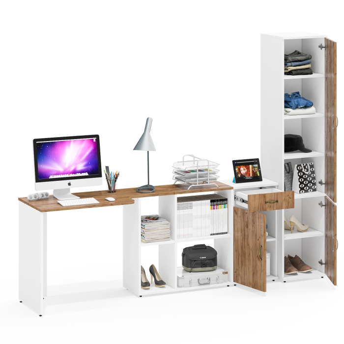 Домашние кабинеты, Уголок школьника Лидер-8 со столом-трансформером с тумбой с ящиком и пеналом МД 22Б