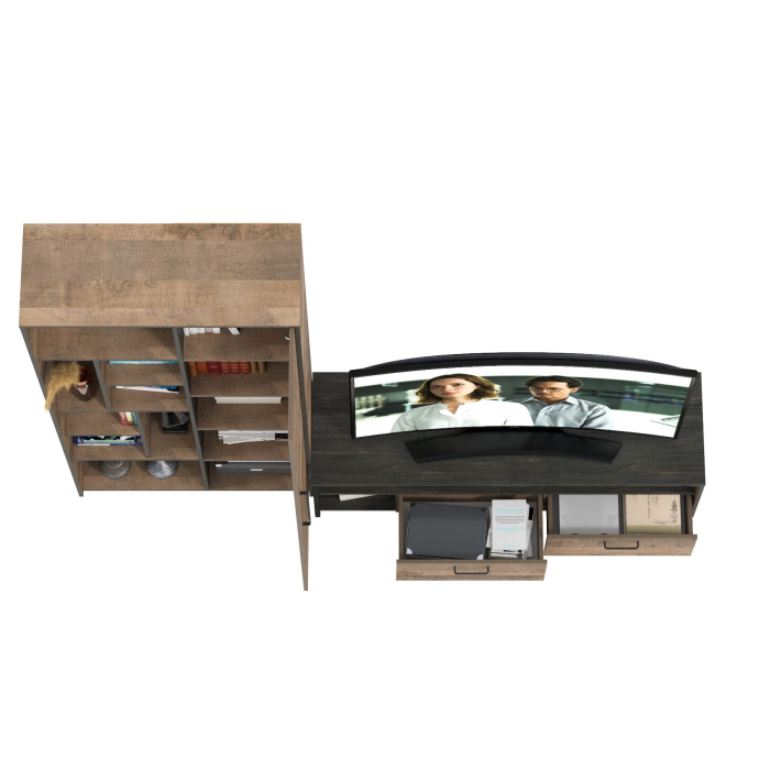 Стенки для гостиной, Тумба для ТВ и техники и шкаф-стеллаж с дверкой Трувор