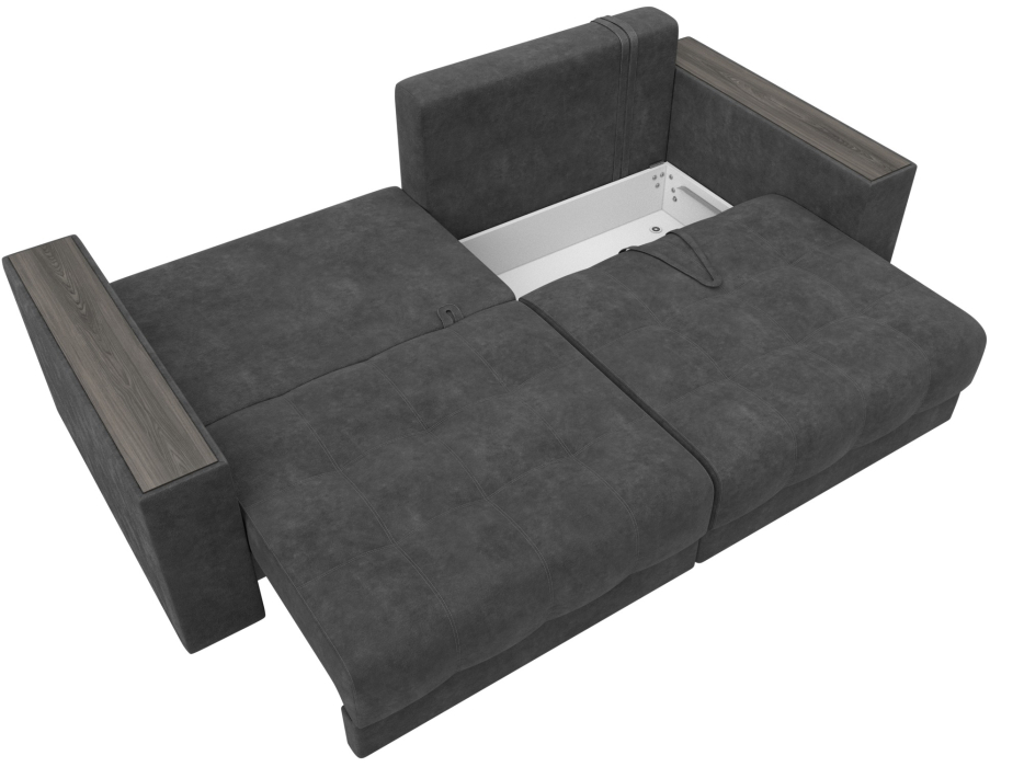 Диваны еврокнижки, Диван прямой с декором Лига-049 НПБ, велюр BRUT