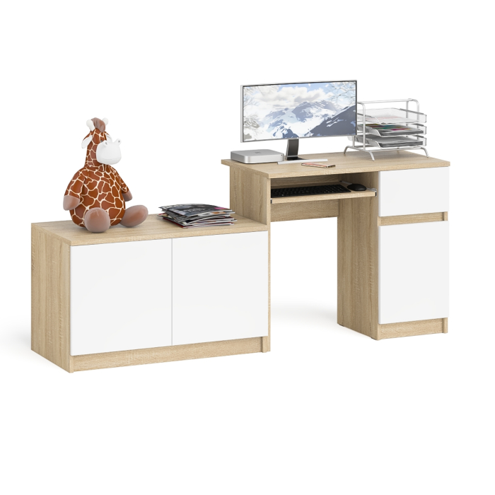 Прямые компьютерные столы, Тумба Мори МА900-1 и стол компьютерный Мори МС-1 правый