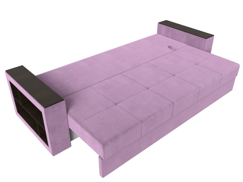 Диваны кровати со спальным местом, Диван прямой Дубай Лайт полки слева, микровельвет