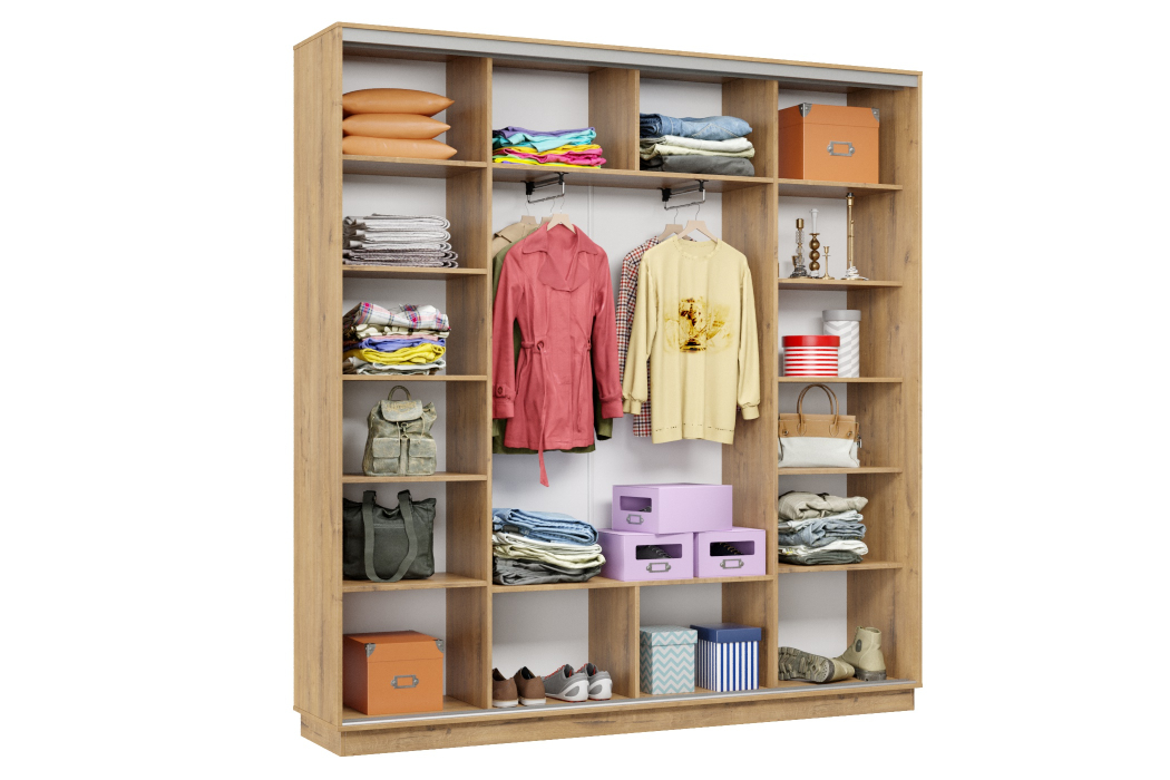 Шкафы-купе 3-х дверные, Шкаф-купе Премьер Лайт 33 (08;05;08) трехдверный