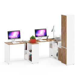 Тумбочка для документов с нишей Лидер-8 с двумя столами-трансформерами  и пеналом 21Б