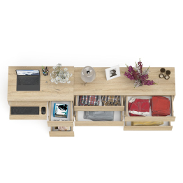 Комод 1380 6-ть ящиков Мори с однотумбовым столом компьютерным МС-6 правым