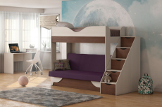 Для подростков, Двухъярусная кровать с диваном Шерри