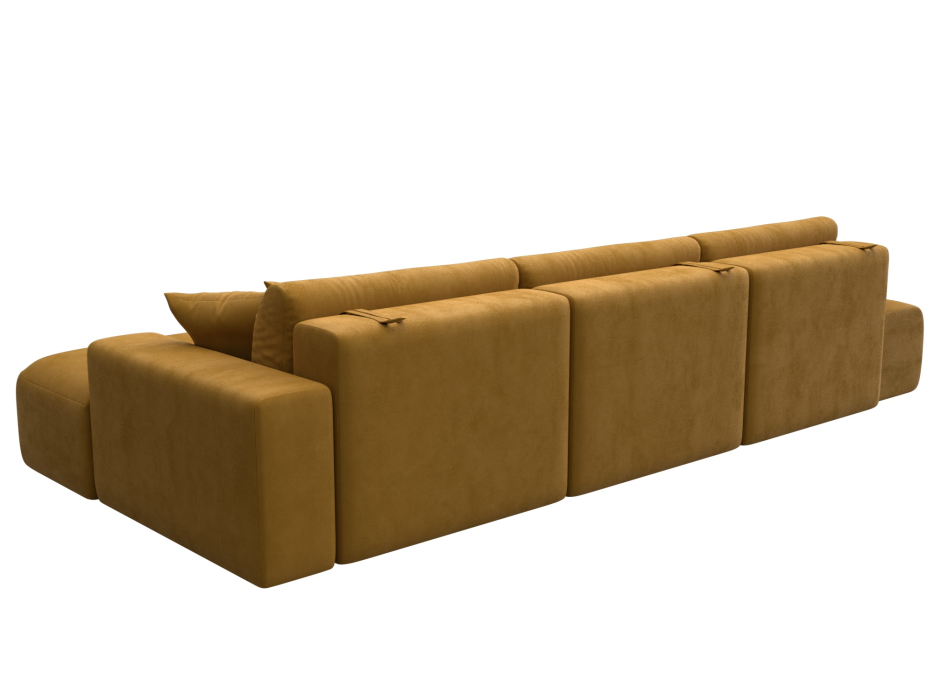 Диваны угловые в гостиную, Диван угловой Лига-036 НПБ Модерн Лонг правый угол, велюр BRUT