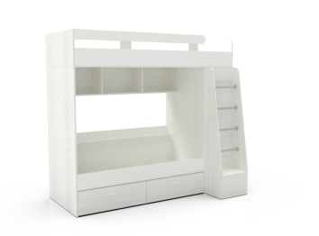 Двухъярусная кровать Юниор 6, Белое Дерево