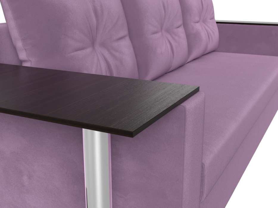 Диваны еврокнижки, Диван прямой Атланта со столом слева, микровельвет