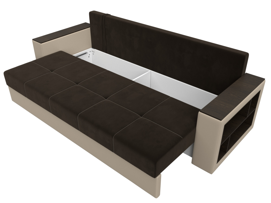 Диваны еврокнижки, Диван прямой Дубай Лайт, микровельвет/экокожа