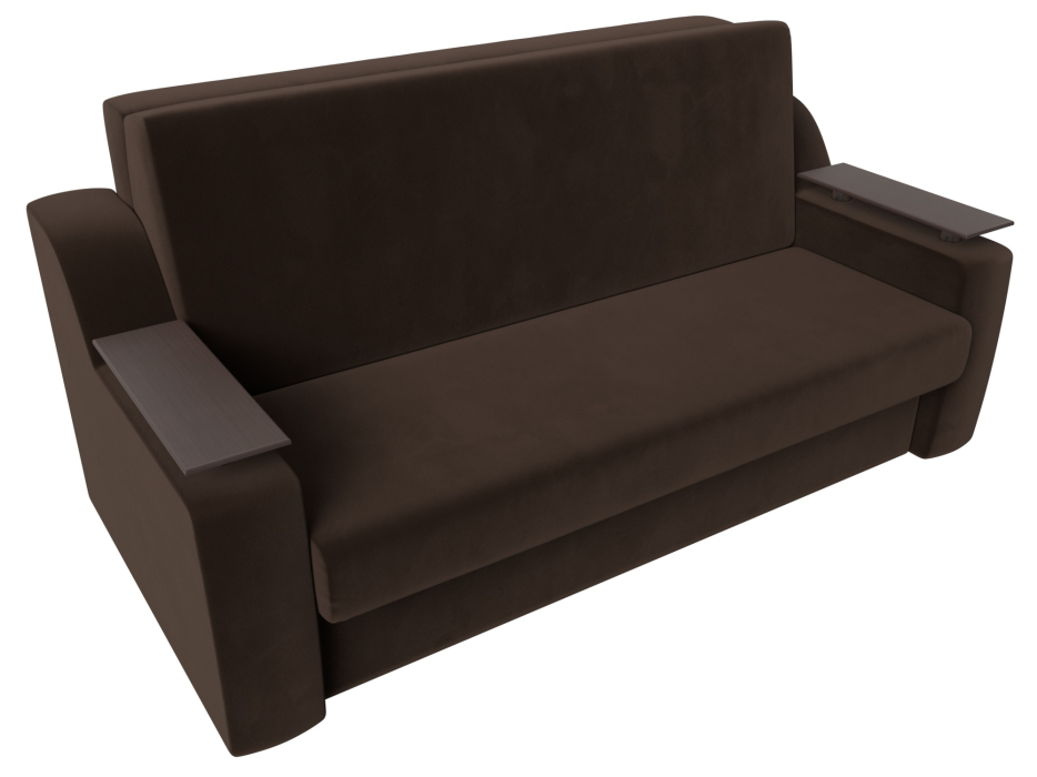 Диваны с ящиком для белья, Прямой диван аккордеон Сенатор 140, микровельвет