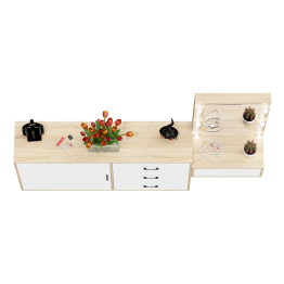 Стол косметический навесной с подсветкой и комод 122-1504