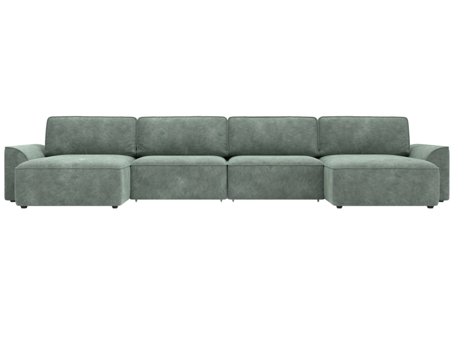 Диваны прямые со спальным местом, Диван п-образный Лига-048 НПБ лонг, велюр BRUT