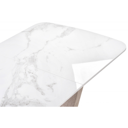 Стол Петир 120 дуб с пилением / белая шагрень