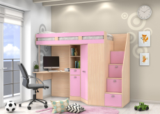 Кровати-чердаки, Кровать чердак Golden Kids 6 дуб молочный