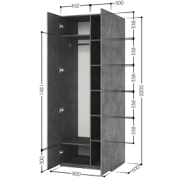 Шкаф комбинированный ДОК-2 80х60
