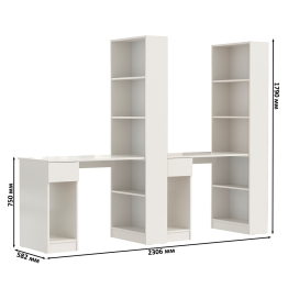 Два компьютерных стола со стеллажом Лайт 10.01