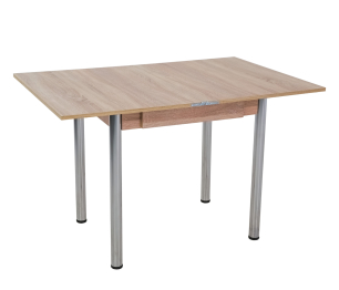 Стол обеденный раскладной с ящиком 80 Хром