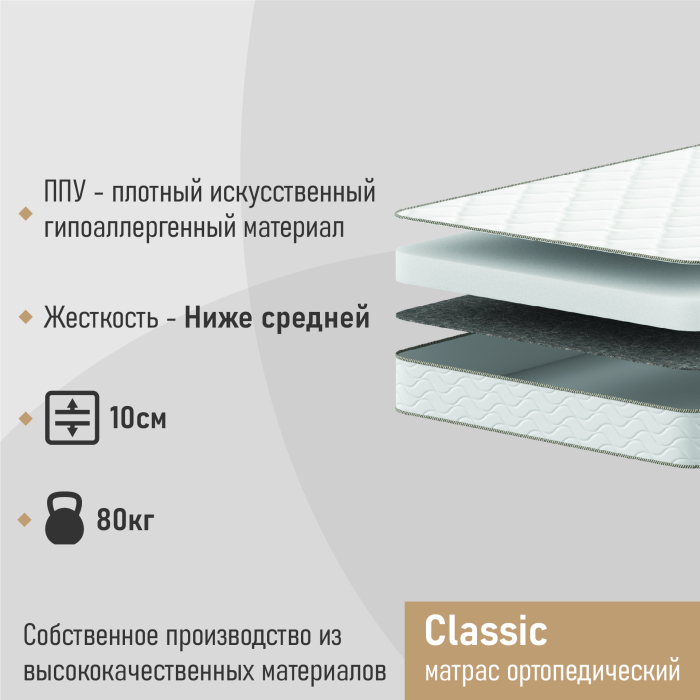 Другие размеры, Матрас ортопедический Classic 120х190